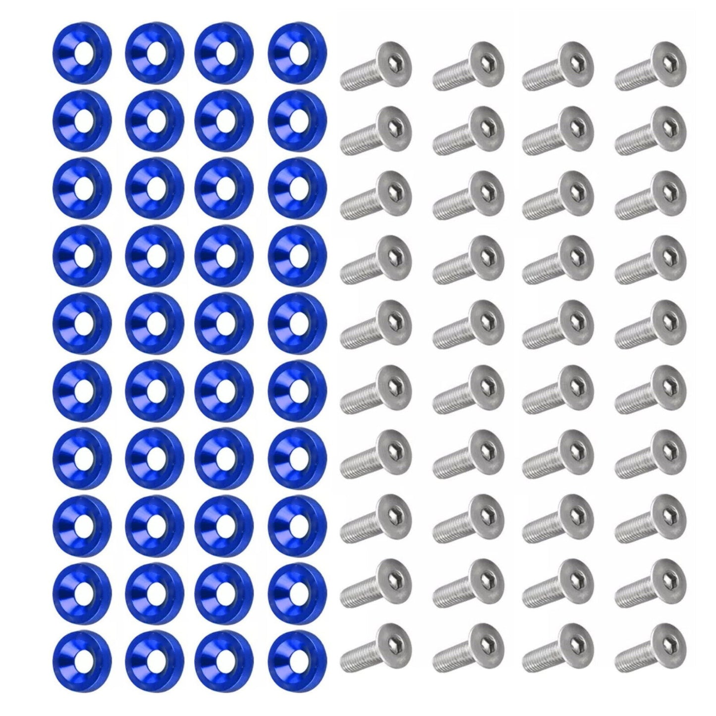 40PCS New Durable Aluminum Alloy Washer+Nuts Set Engine Bay Dress Up Kit