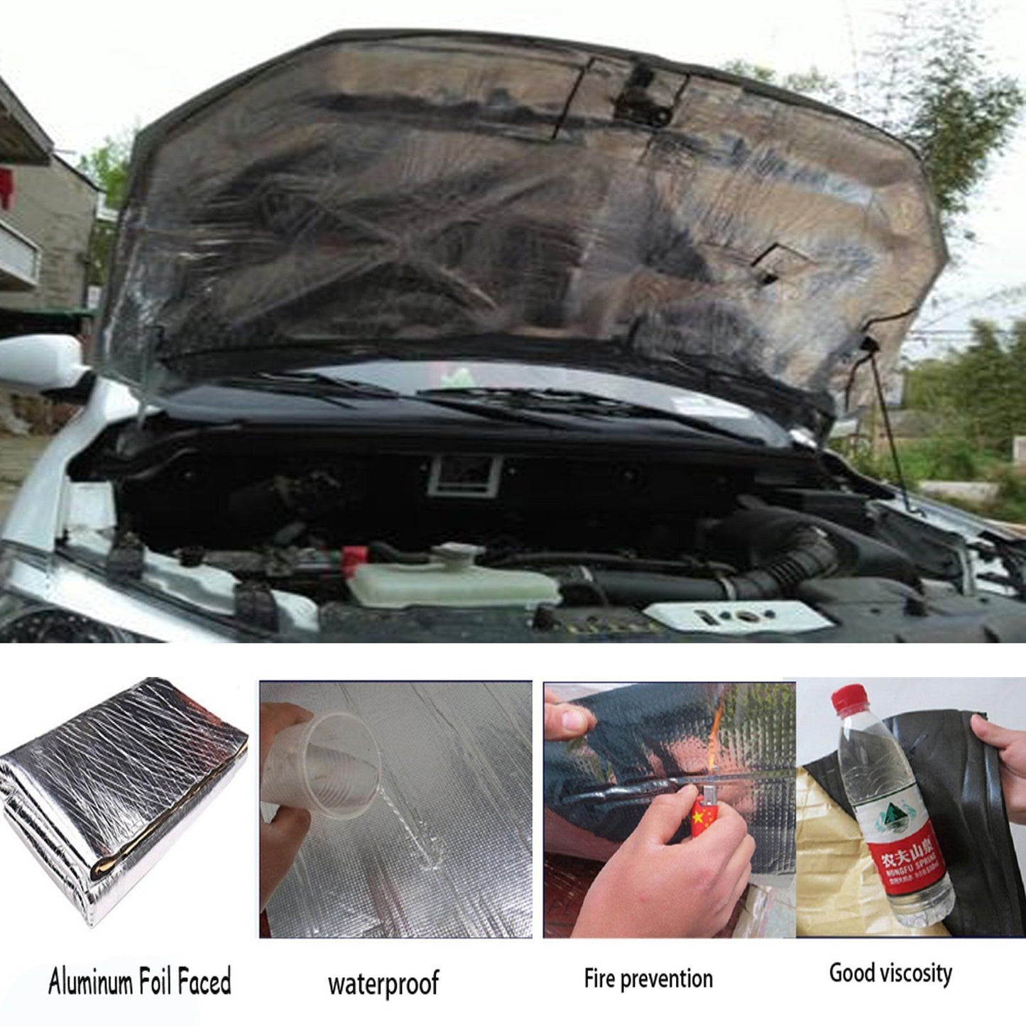 Heat Shield Car Insulation and Soundproofing Pad 100100 cm