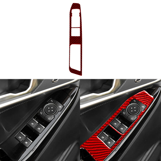 Red Carbon Fiber Driver Side Door Lift Switch Trim for Ford Explorer 2020-2023