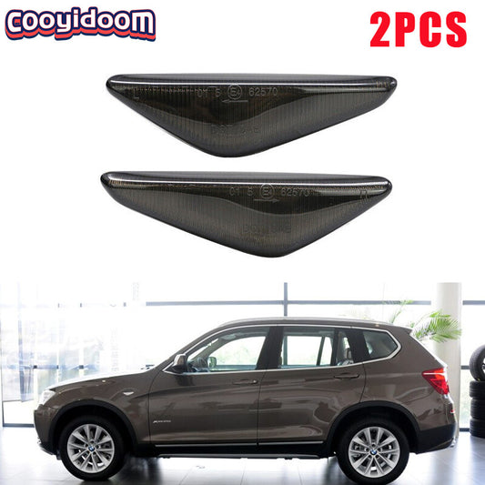 2 Smoked LED Side Marker Lights for BMW X3, F25, X5, E70, X6, and E71 - Traffic Direction Signals