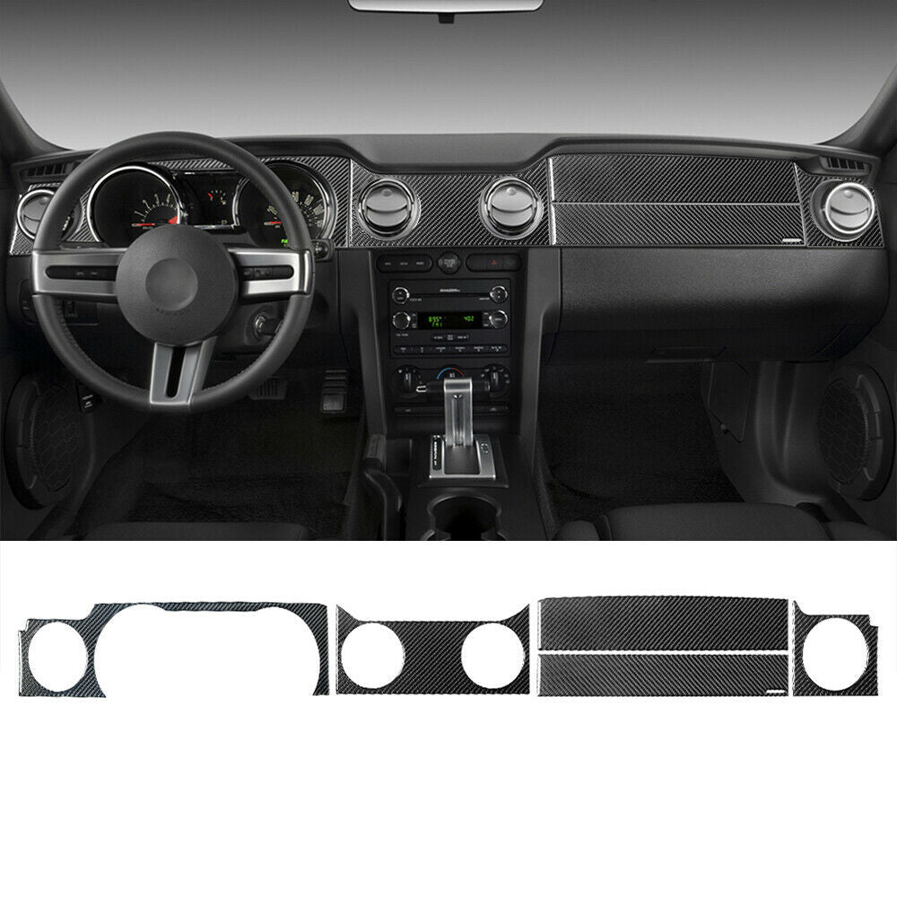 for Ford for Mustang 2005-09 Car Full Kit Interior Set Trim Cover 33PCS Carbon Fiber