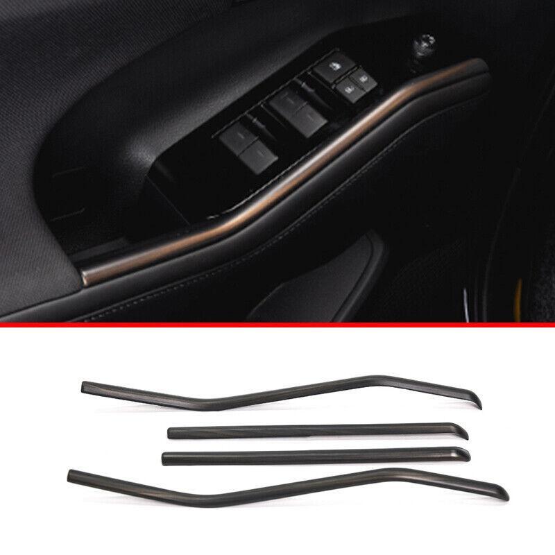 Matte Wood Grain Interior Door Armrest Strip 4pc for Toyota Highlander 2020-2023