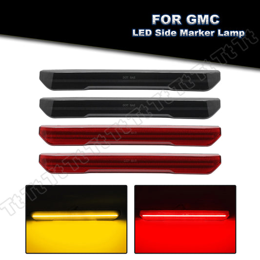 Suitable for 2020-24 for GMC for Sierra 2500HD 3500HD front and rear LED side marker lights in amber and red.