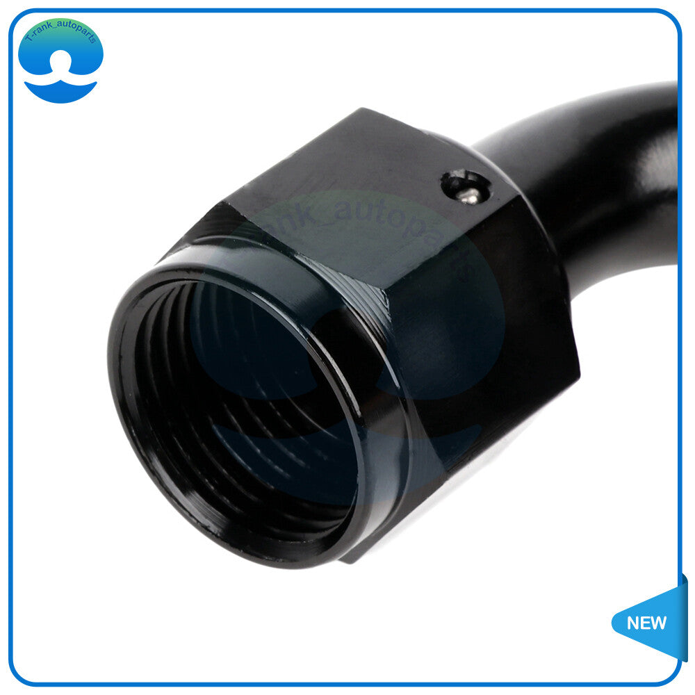 2Pcs 8AN 90 Degree Push on Lock Hose Fitting Oil/Fuel/Gas Line Adapter Black