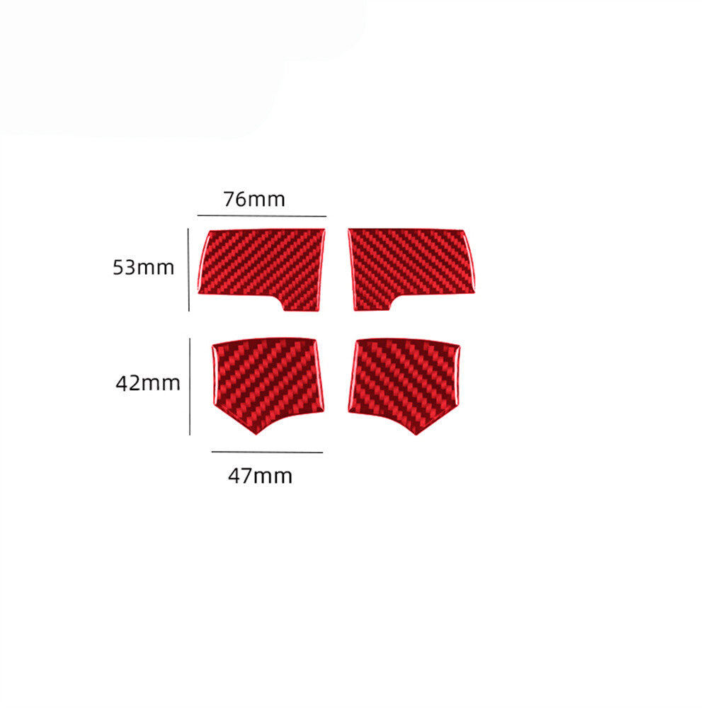 Red Carbon Fiber Steering Wheel Button Accent Trim Cover for Ford F150 2004-08
