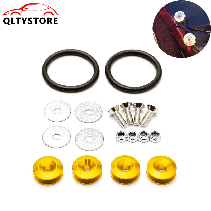 Gold Quick Release Fasteners Bumper Trunk Fender Hatch Lids Kit Aluminum