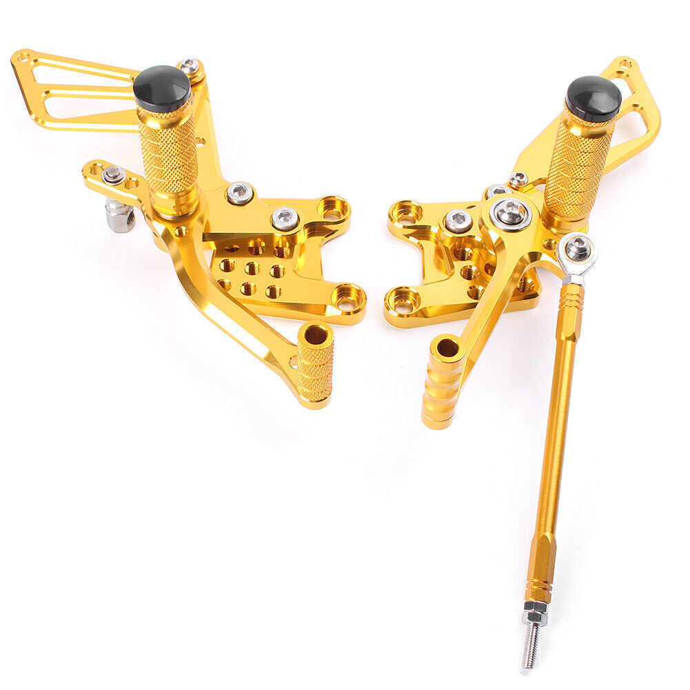 Adjustable Motorcycle Rearset  Footpegs for Suzuki 2000 - 2004 GSXR1000 Gold