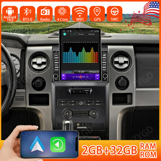 for Ford F150 2009-2014 Android 14 Apple Carplay 9.7Inch Car Stereo Radio GPS BT
