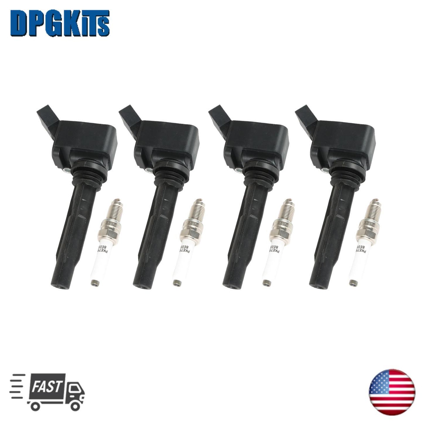 4pcs Ignition Coils  Iridium Spark Plug Kit for VW for Jetta for Audi 2016-2018