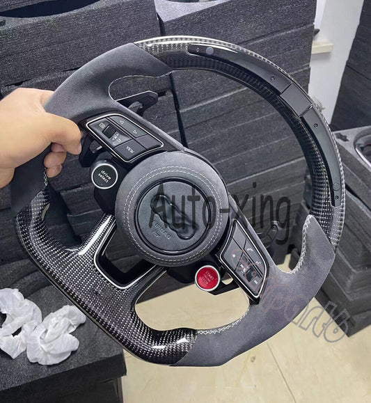 Alcantara Carbon Fiber Led Steering Wheel for Audi Rs3 Rs4 Rs5 Rs6 Rs7 S3 S4 S5