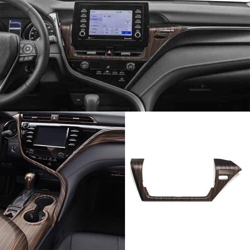 for Toyota for Camry 21-2023 Wood Grain Dashboard Gps Navigation Cover Decor Trim 1X