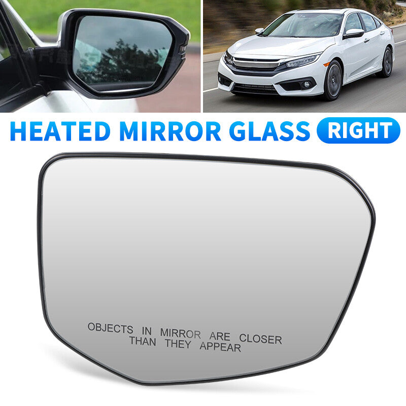 Passenger Right Heated Mirror Glass Convex Base Plate for Honda for Civic 2016-2021