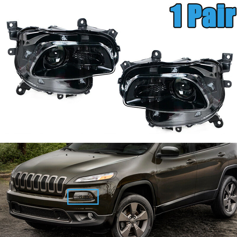 Left Right Front Bumper Halogen Headlight Head Lamp for Jeep Cherokee 2014-2018