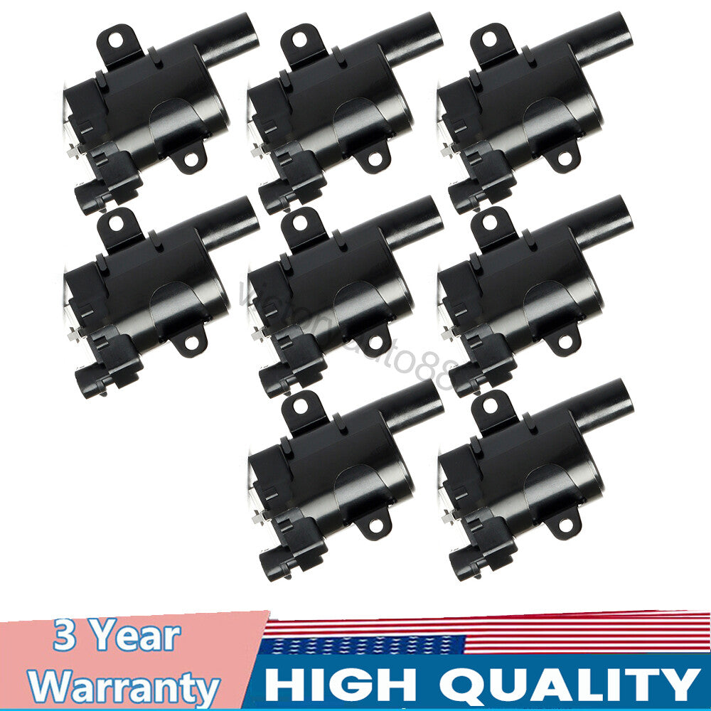 8x Round Ignition Coils for Chevrolet Silverado Tahoe, for GMC for Sierra , and for Cadillac H2 (12563293)