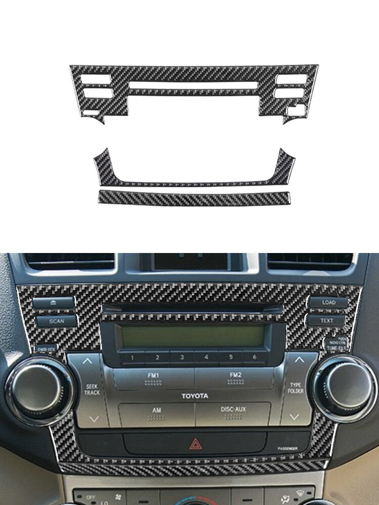 for Toyota Highlander 2008-2013 Radio Frame Panel Trim Cover Carbon Fiber Type A