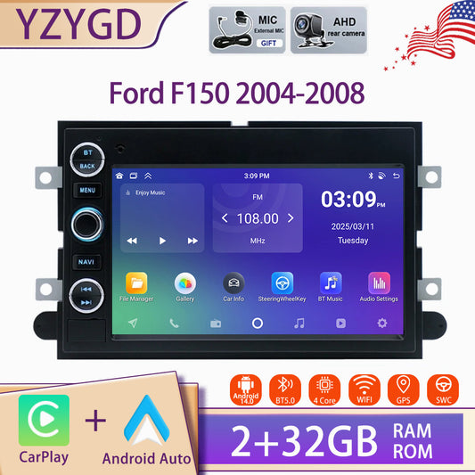 for Ford F150 2004-2008 Stereo 7 Android 14.0 Carplay Car Radio GPS Nav Wifi BT