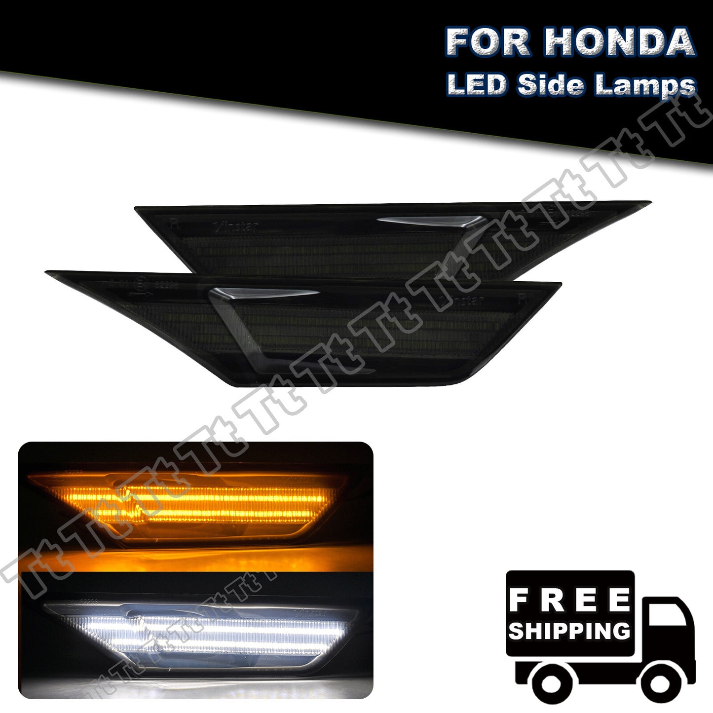 Applicable to 16-21 for Honda for Civic Hatchback LED Side Marker Lights, Turn Signals, DRLs, and Smoke Lights