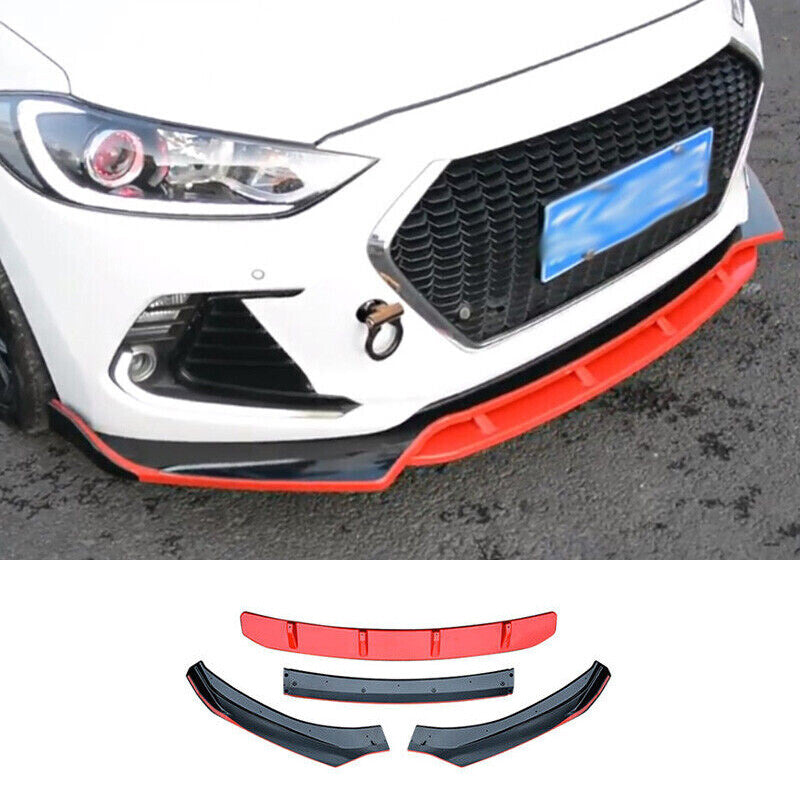 for Hyundai for Elantra 2017-2018 Red Black Front Bumper Lip Spoiler Splitter 4PCS