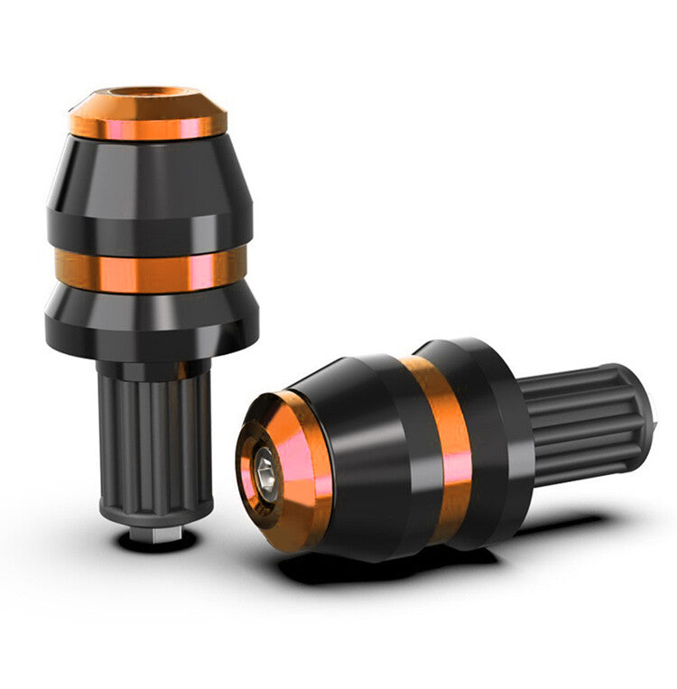 2x Universal 22mm 7/8 Motor Handlebar Grips Bar End Slider Cap Plugs CNC Orange
