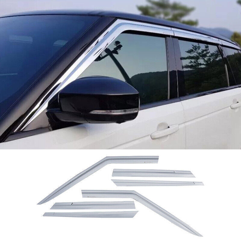 Chrome Side Window Visor Vent Rain Deflector for Land Rover Discovery 5 17-2025