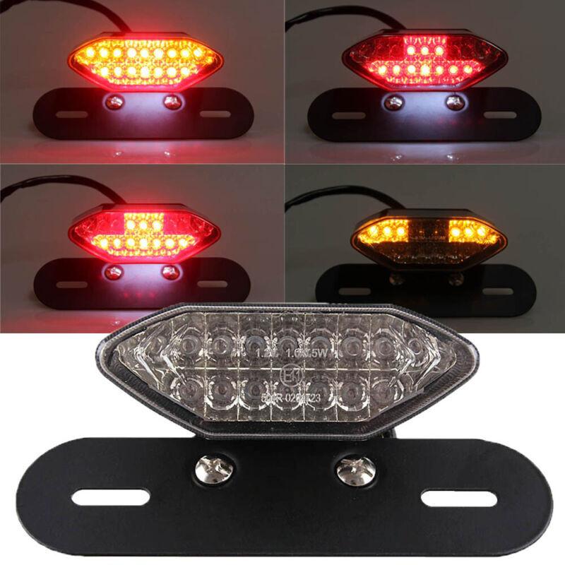 Motorcycle LED Turn Signals Brake Light License Plate Integrated Tail Light