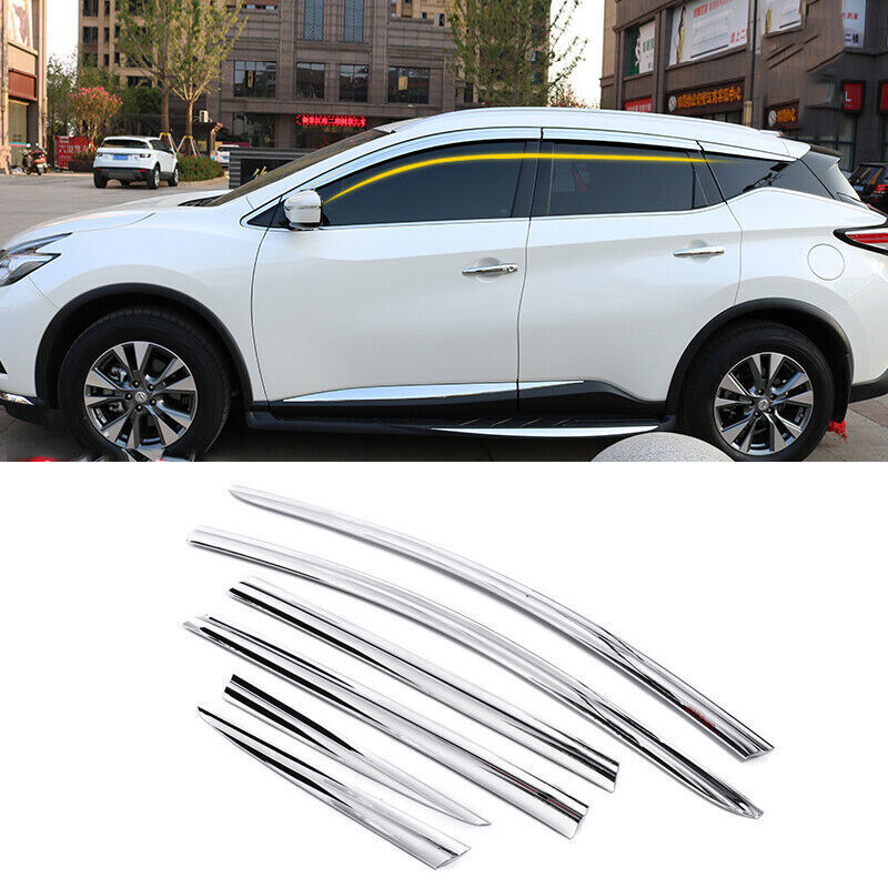 for Nissan Murano 15-21 Chrome Side Window Visor Vent Shade Sun Rain Guard Trim