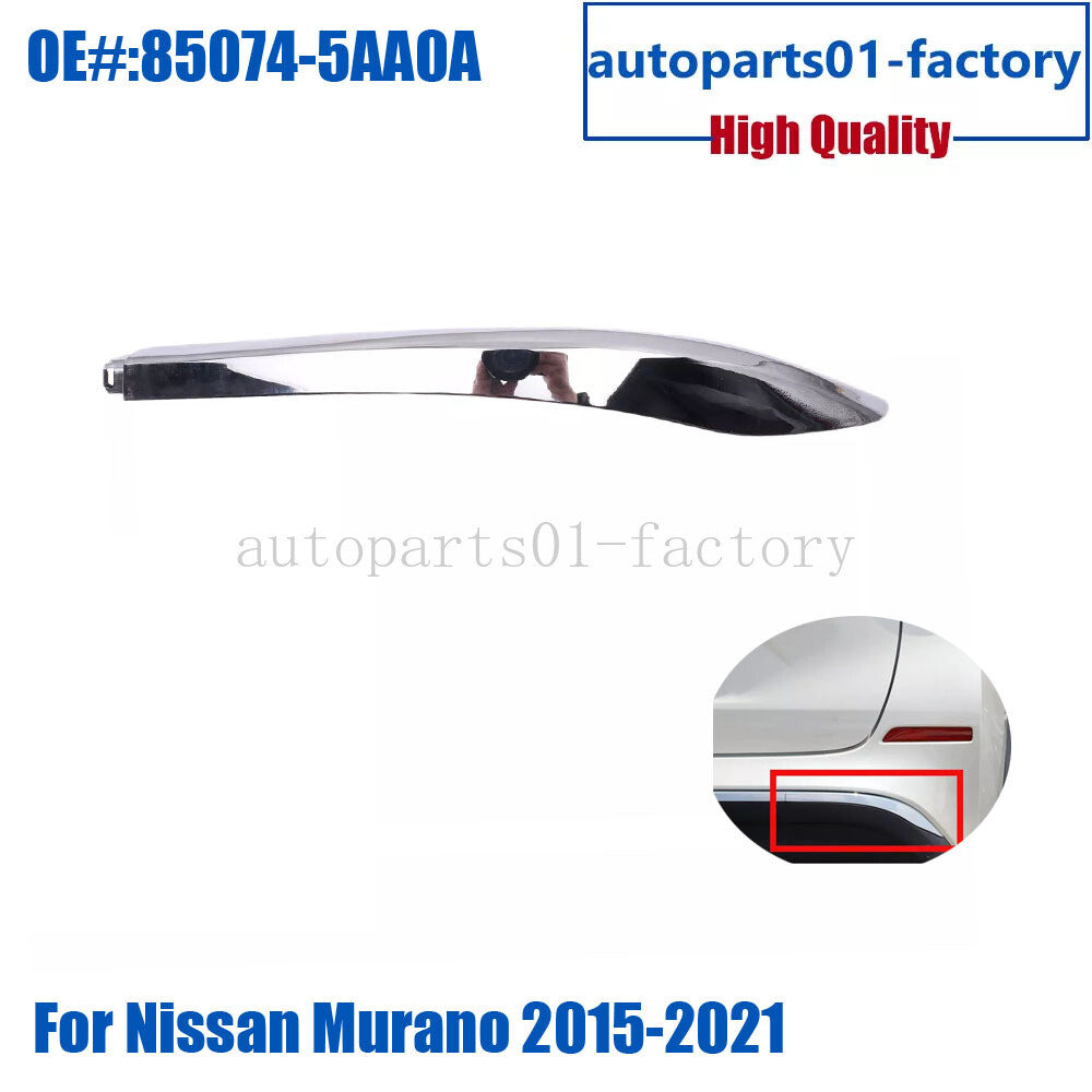 Rear Bumper Cover Molding Passenger Side Chrome For 2015-2020 for Nissan Murano