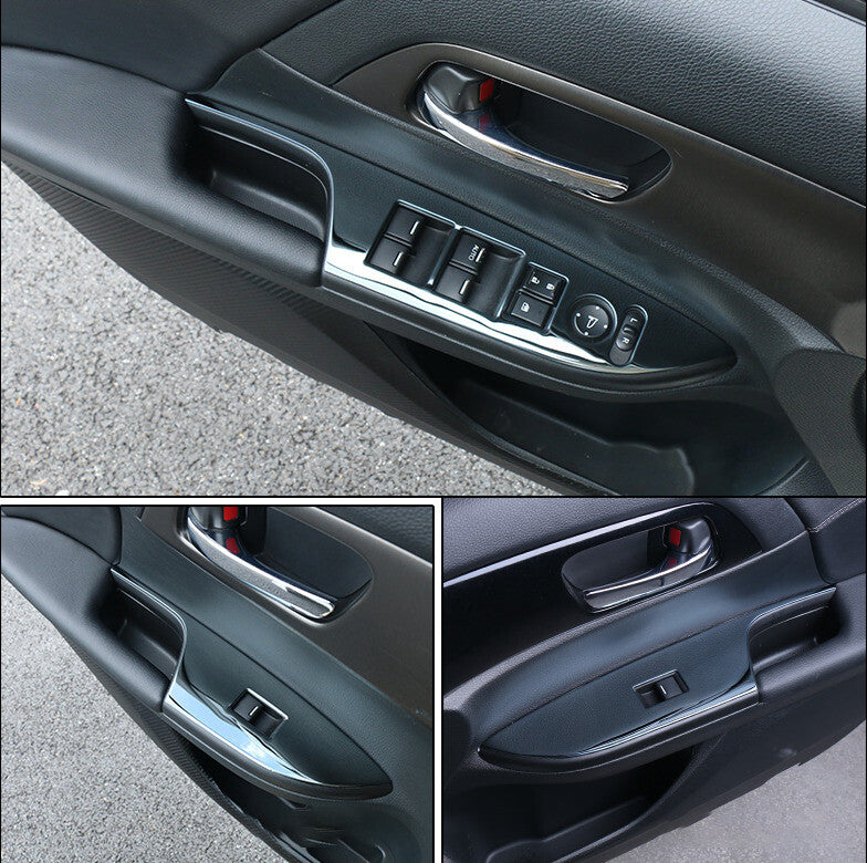 Glass Window Lifting Lock Panel Trim for Honda Accord 9TH 14-2017 Black Titanium