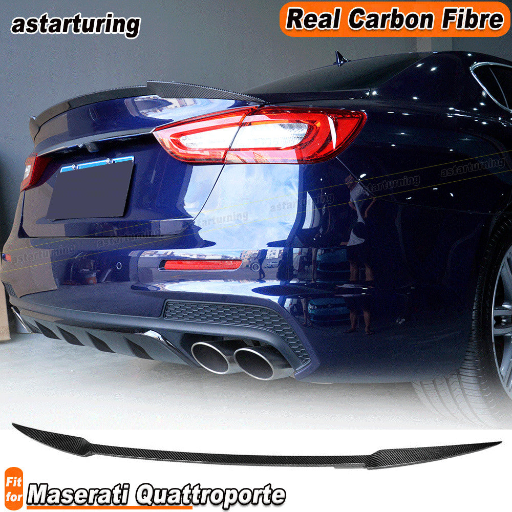 for Maserati Quattroporte Sedan 2013-15 REAL Carbon Rear Trunk Spoiler Boot Wing