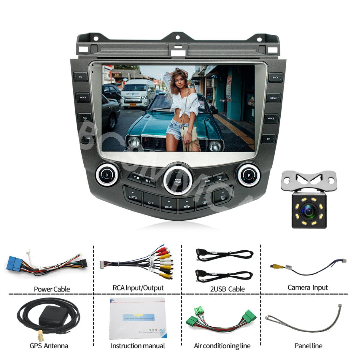 9in Android Car Radio Stereo Player Camera Fit For 2003-2007 for Honda Accord GPS