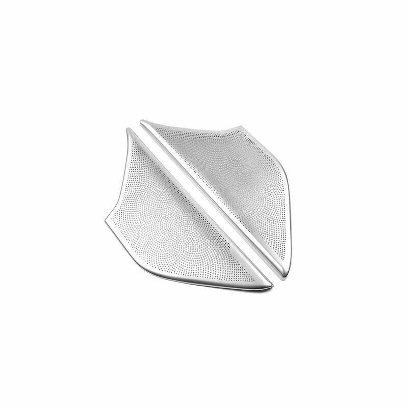 2P Silver Steel Inner Door Speaker Ring Cover Trim for BMW 5 Series G30 2018-23