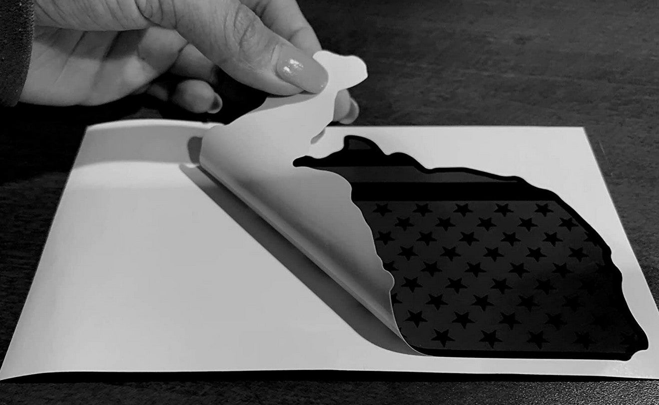 Car side fender rear badge sticker black and blue vinyl American flag map for Jimsy