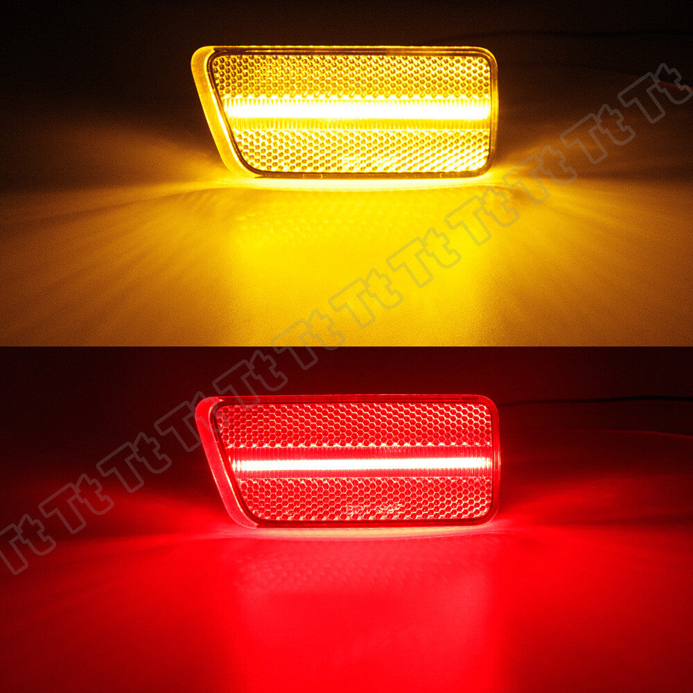4-piece set of transparent lenses for front and rear LED side marker lights on 2021 and later for Ford for Mustang Sport models.