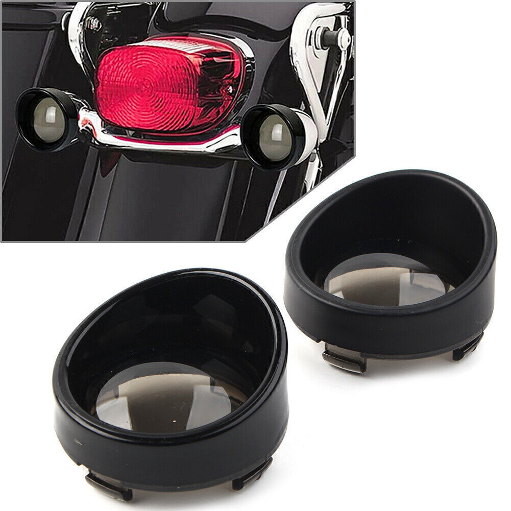 Turn Signal Light Lens Cover Smoke Bezels Visor for Harley Davidson Softail cl