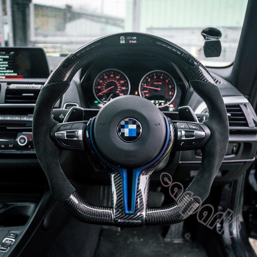 LED/LCD Carbon Fiber Alcantara Steering Wheel for BMW M1 M2 M3 M4 M5 M6 F80 F87