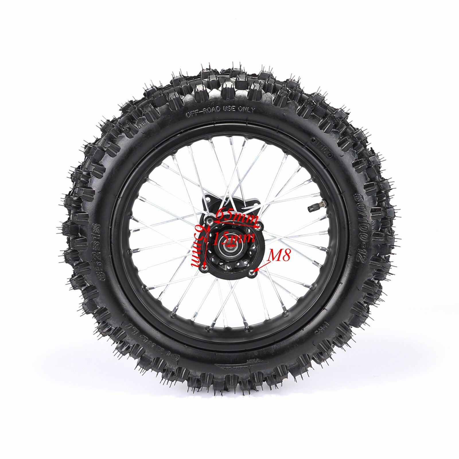 Front 60/100-14 and rear 80/100-12 rims, 110cc/125cc Pit bicycle SSR, Taodao