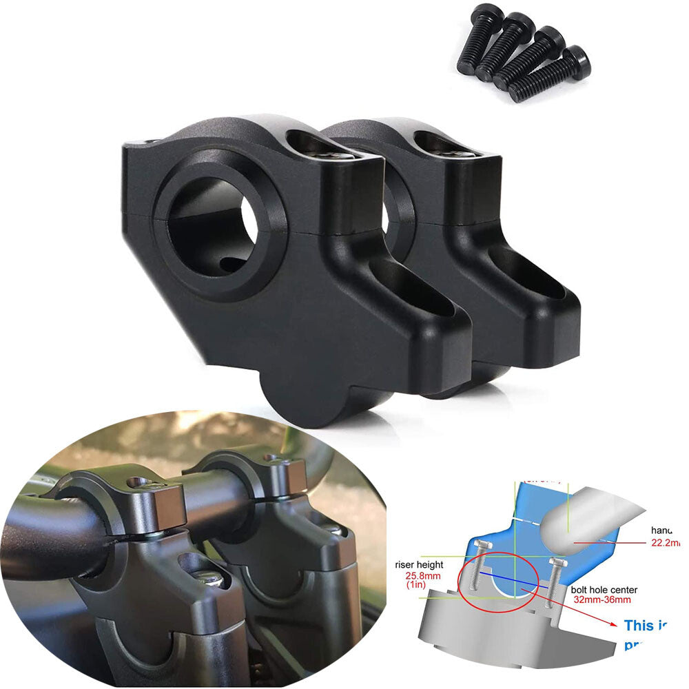 22mm 7/8 Handlebar Risers W/ Clamps for Suzuki GSXS1000/750/600 Bandit 1200/600