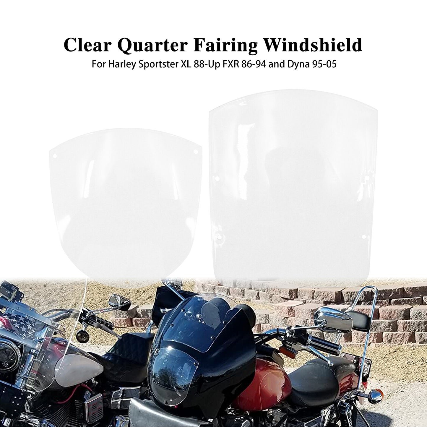 Clear Windshield Quarter Fairing ABS Kit Fit for Harley Sportster 883 1200 Dyna