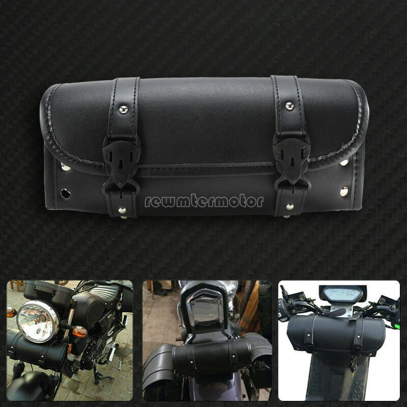 Motorcycle Handlebar Sissy Bar Saddlebag Roll Barrel Tool Bag Fit for Harley