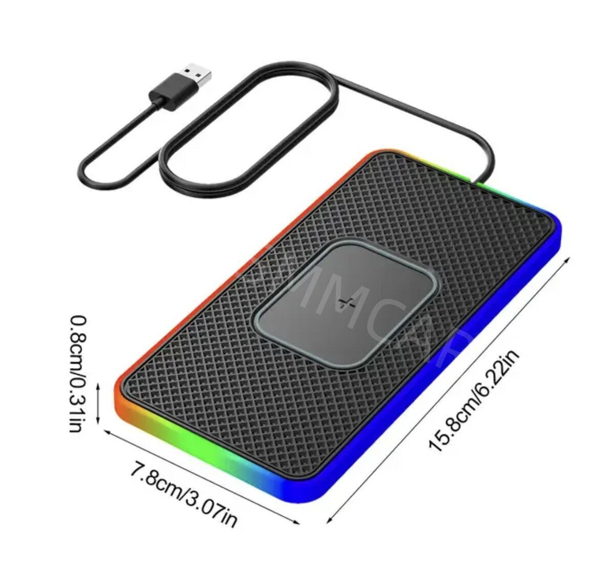 Car Wireless for Charger Pad Dock USB Port 15W Light For Apple Iphone Samsung Phone