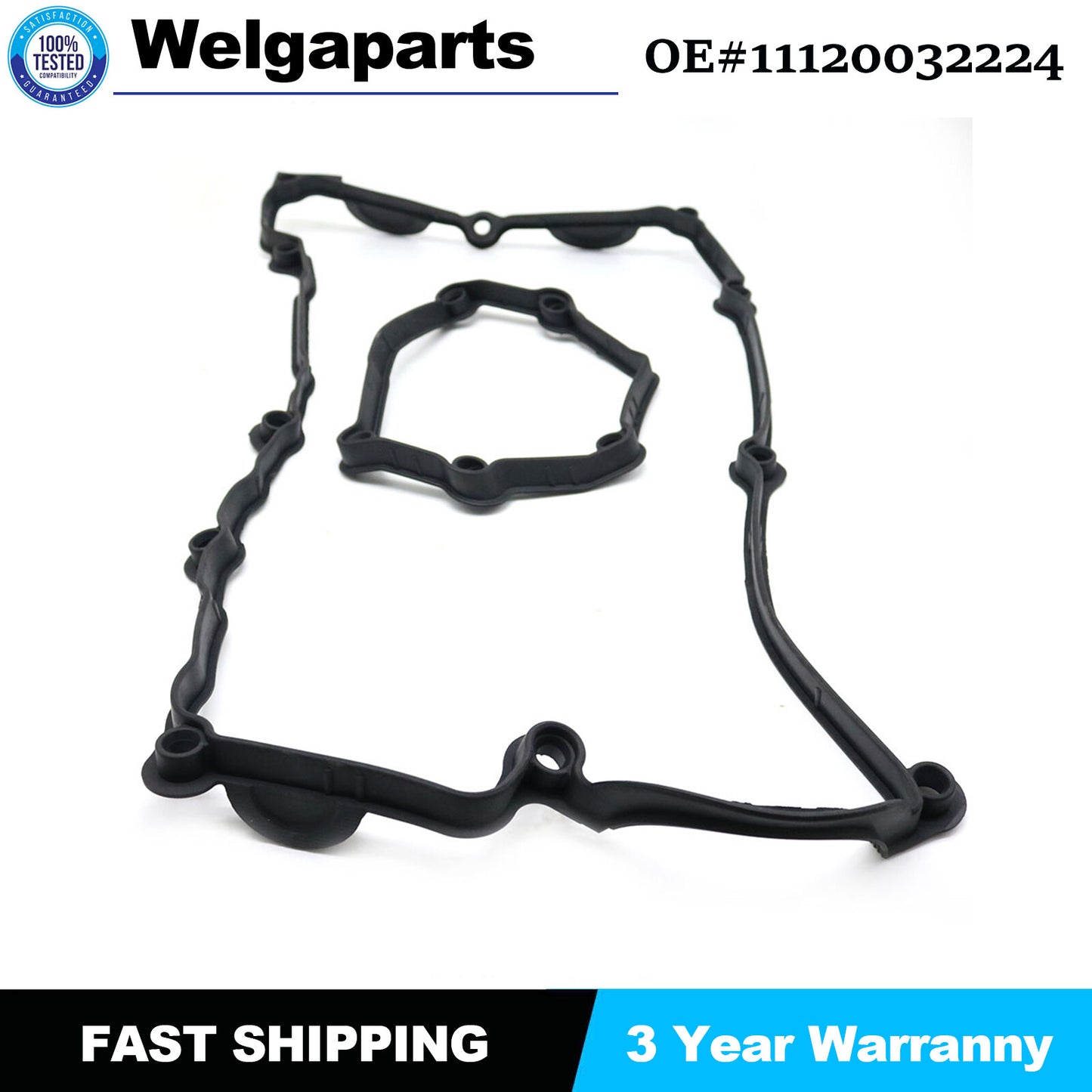 2x 11120032224 for BMW 120I 2007-2012 Engine Valve Cover Gasket Set 0 032 224