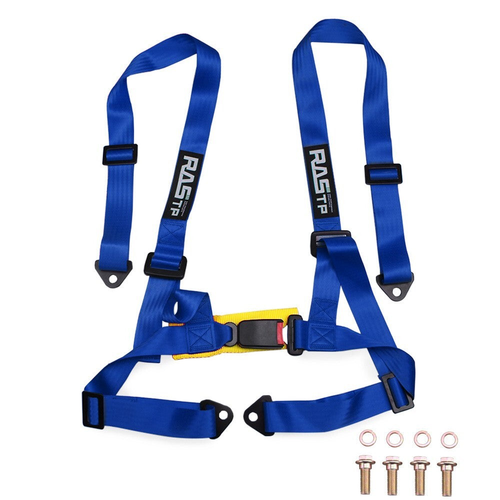 2IN 4 Point Racing Car /Go-Kart Blue Harness Universal for Seat Belt Safety Strap