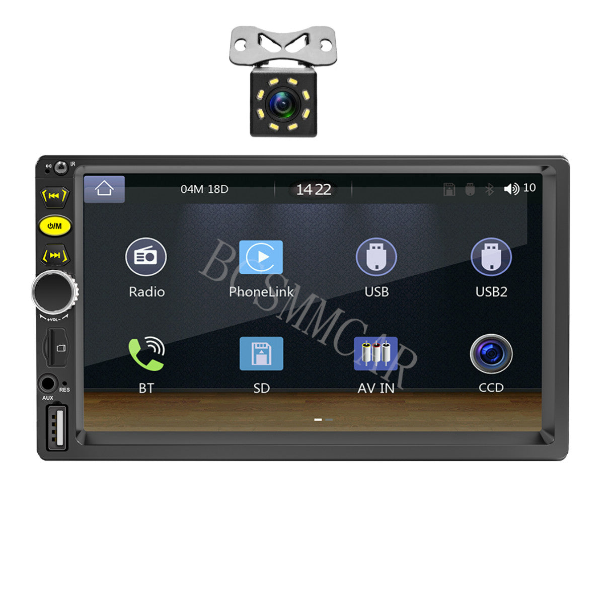 2DIN Car Stereo Radio Touch Screen Bluetooth MP5 Player W/Cam For Apple Carplay