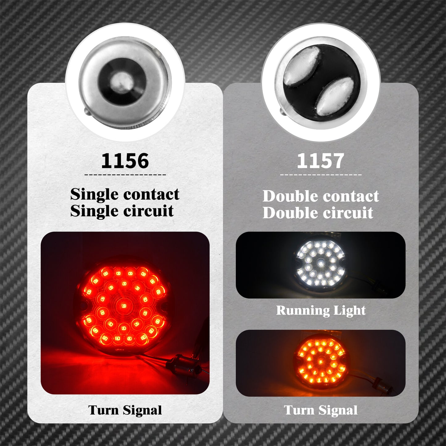 3 1/4 FR 1157 LED Flat Lens Running Turn Signal Light Fit for Harley 1986-2023
