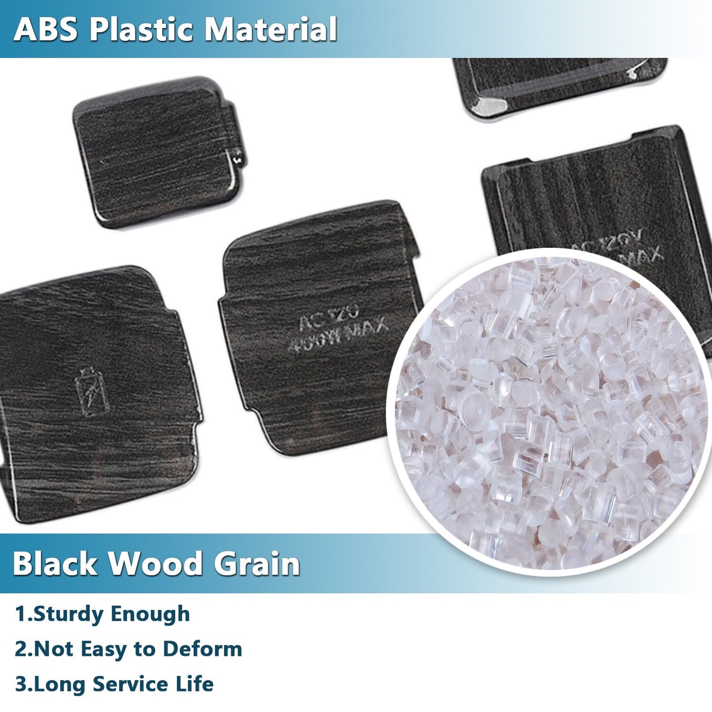 Black Wood Front Rear Power/USB Socket Cover Trim for Ford F150 2021 2022 2023