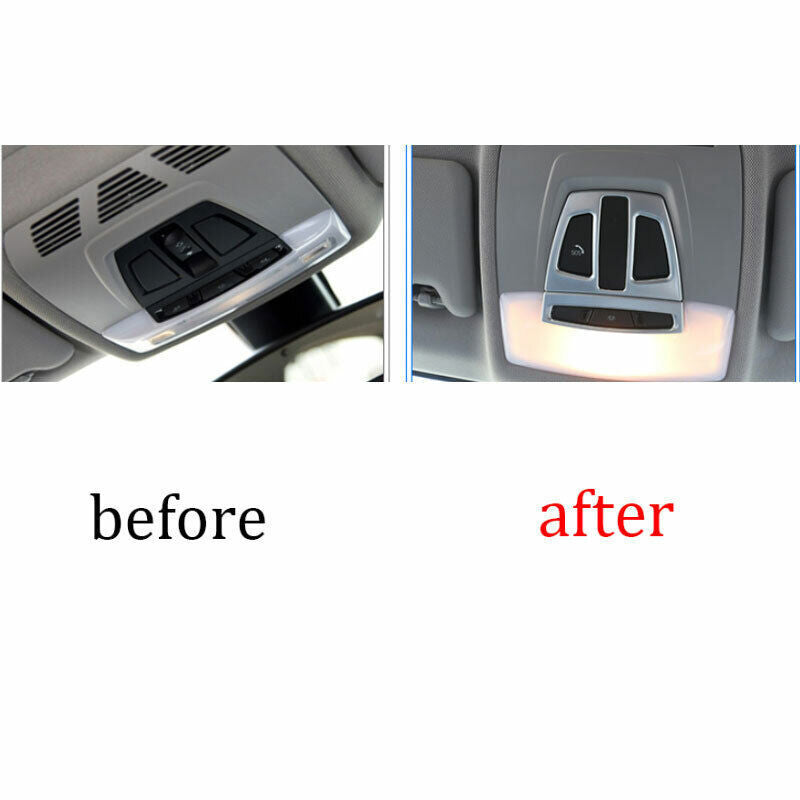 for BMW X5 X6 F15 F16 2014-18 ABS Silver Front Reading Lamp Frame Cover Trim 2P