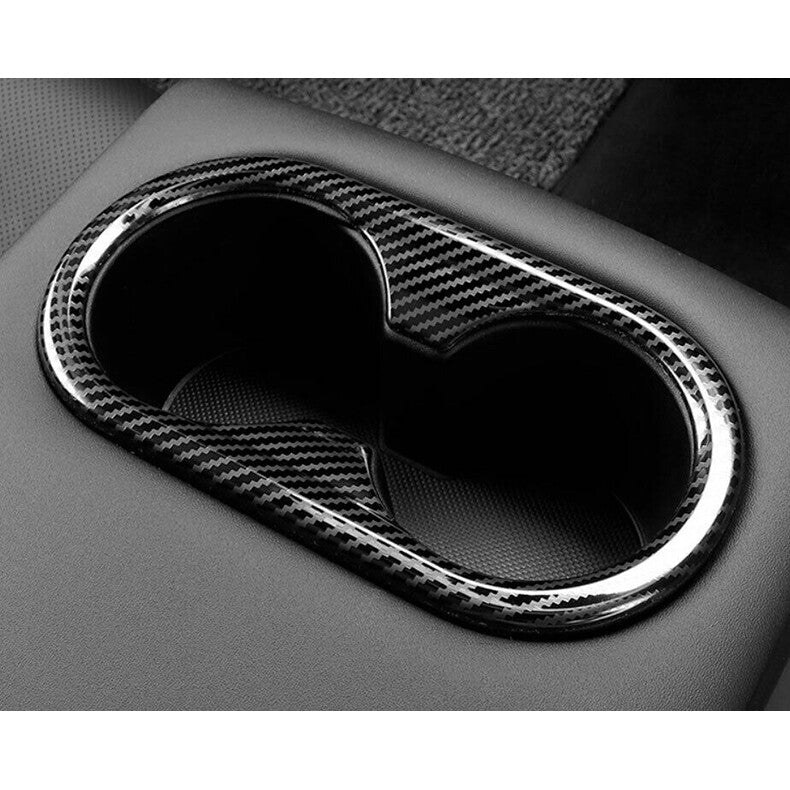 for Hyundai Sonata 2020-2023 Carbon Fiber Rear Water Cup Holder Frame Cover Trim
