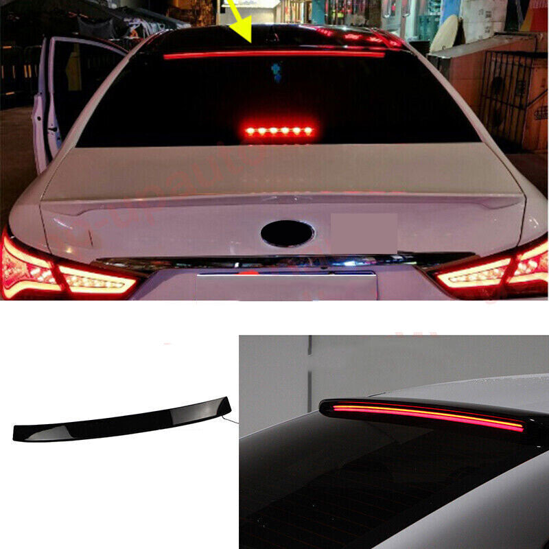 LED Taillight Black Rear window Roof Spoiler Wing for Hyundai Sonata 2011-2014