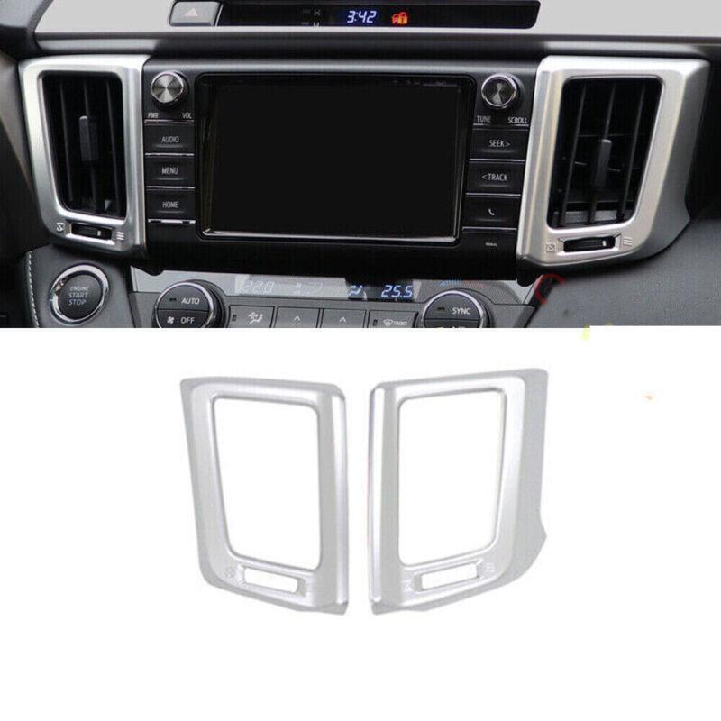 for Toyota RAV4 13-2018 Silver Car Dashboard Middle Air Outlet Vent Cover Trims
