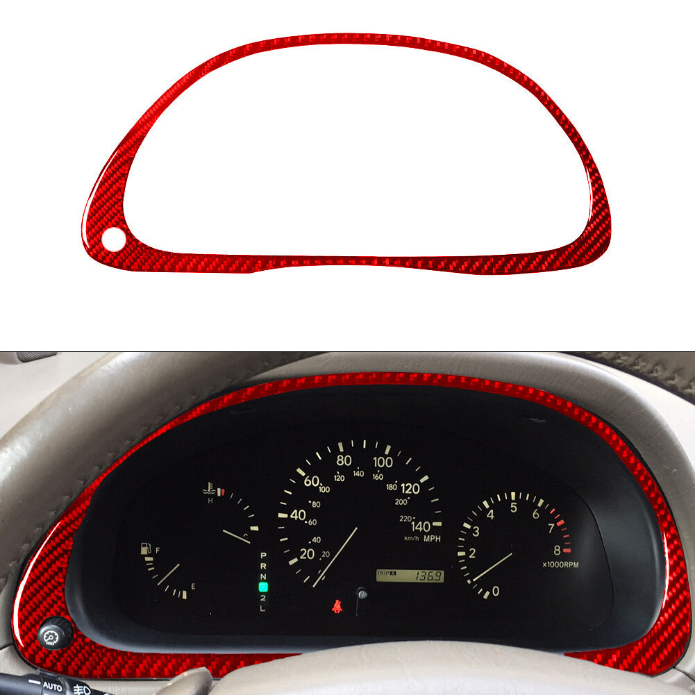 Red Carbon Fiber Interior Speedometer Cover Trim for Lexus RX300 1998-2003 TypeB